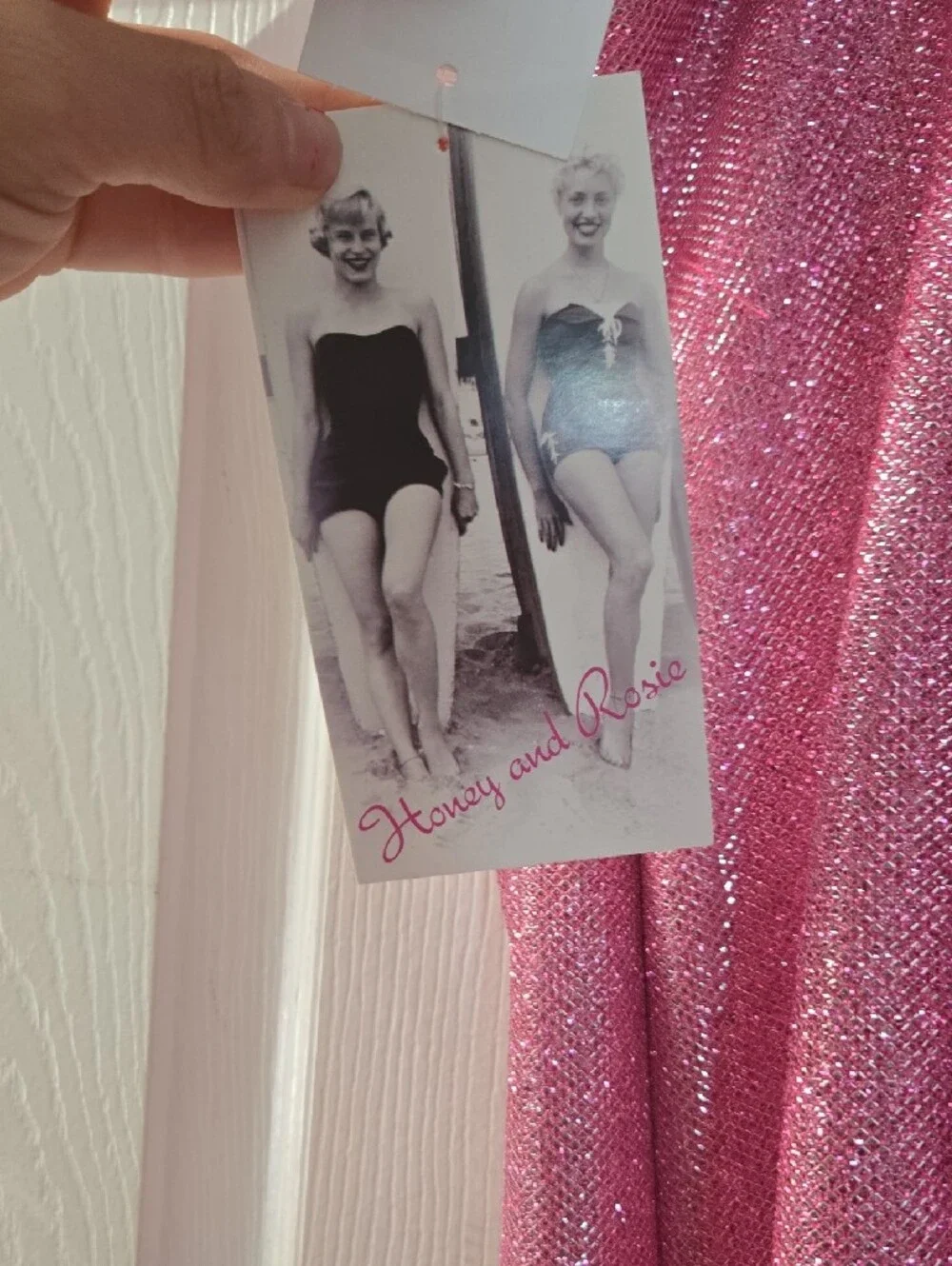 Honey and Rosie Pink Glitter Mini Dress - Picture 3 of 4